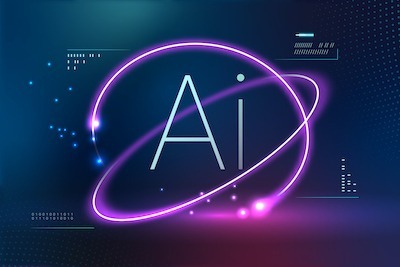 image showing the text Ai surrounded by a laser loop around it